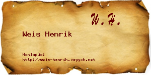 Weis Henrik névjegykártya